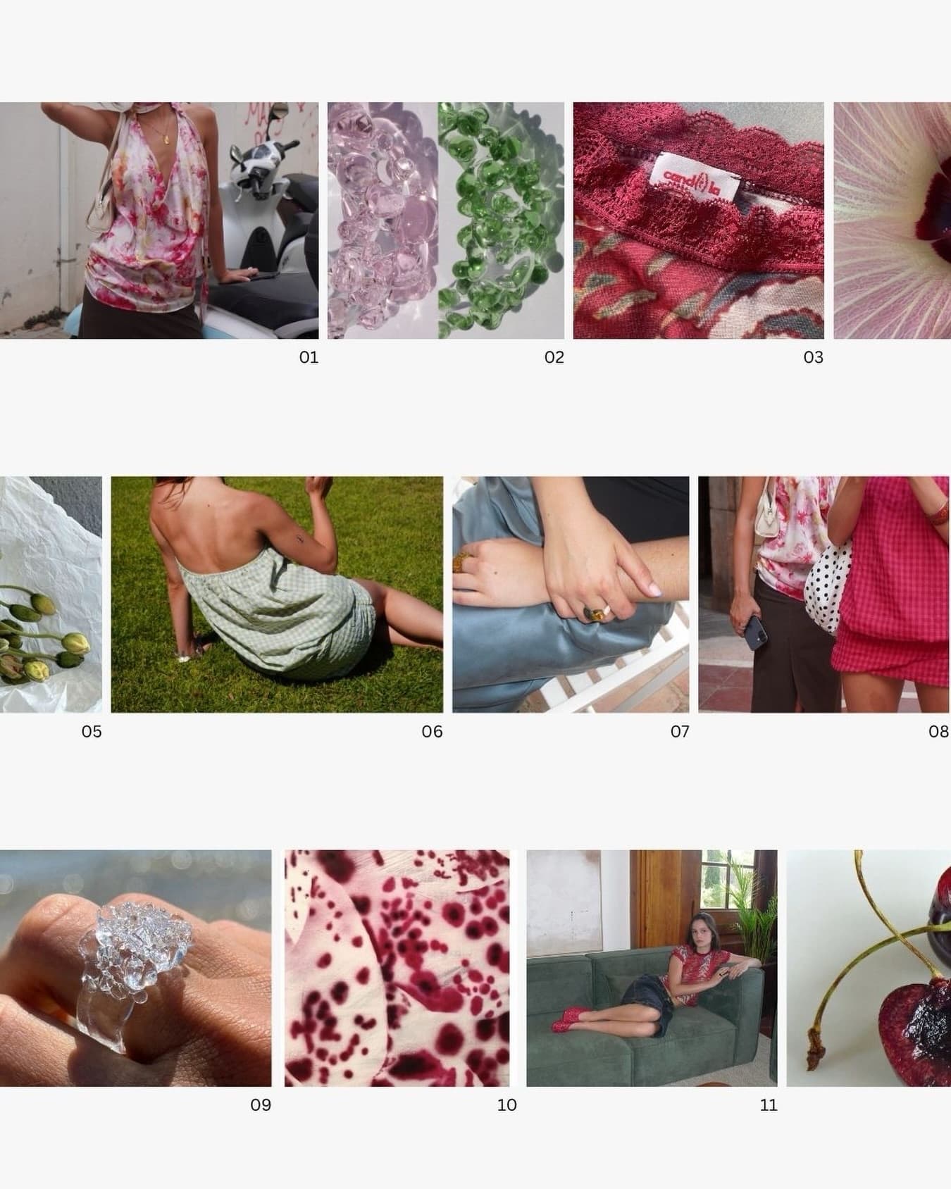 CANDELA social post: a numbered grid of product and lifestyle photos
