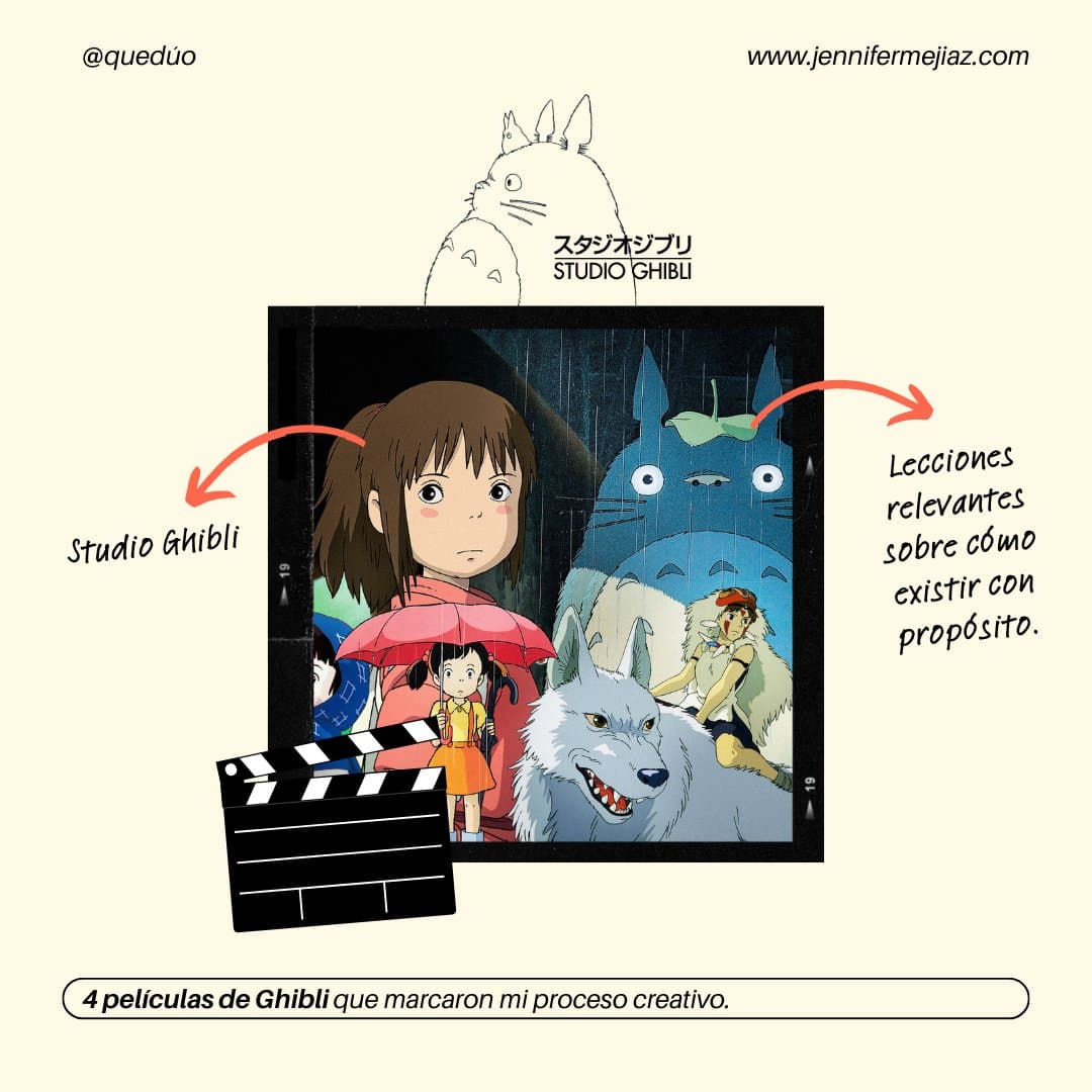 quedúo social graphic: '4 películas de Ghibli que marcaron mi proceso creativo'