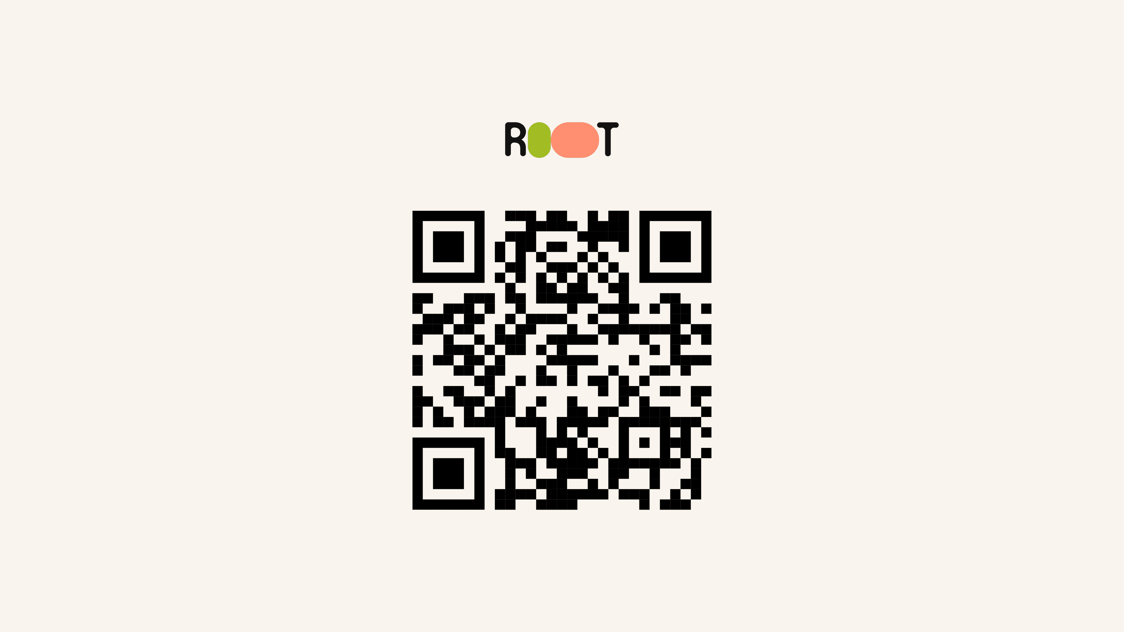 QR code linking to the ROOT prototype, with the ROOT logo